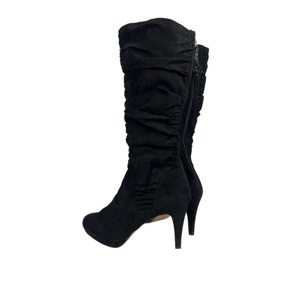 Adrienne Vittadini Peedro Suede Heel Slouch Boots - Picture 5 of 11